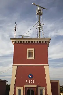 Italy, Lazio, Fiumicino, fishing port, pilot house