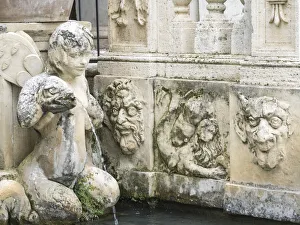 Italy, Lazio, Tivoli, Villa d Este. Detail of the Fountain of the Organ