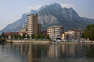 Machinery Prints: Italy, Lecco Province, Lecco. New town view