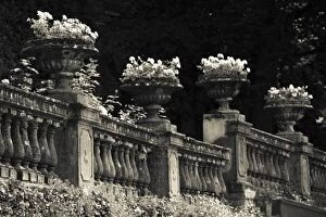 Black and White Gallery: Italy, Lecco Province, Varenna. Lakeside promenade detail
