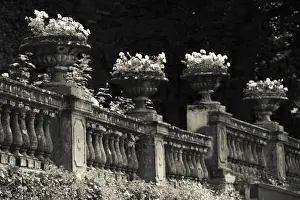 Black And White Prints: Italy, Lecco Province, Varenna. Lakeside promenade detail