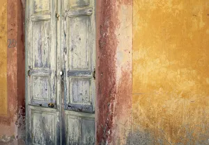 Images Dated 12th September 2018: Italy, Lipari. Weathered wall and door
