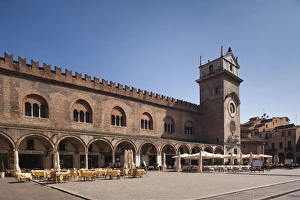 Romanesque Prints: ITALY, Mantua Province, Mantua. Palazzo Broletto and clocktower