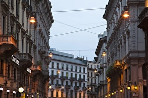 Milan Prints: ITALY, Milan Province, Milan. Via C. Mazzini, dawn