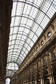Mall Prints: Italy, Milan Province, Milan. Galleria Vittorio Emanuele II shopping arcade, interior