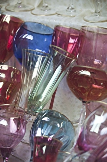 Glass Ware Prints: Italy, Milan Province, Milan. Glassware, Monte Napoleone fashion designer area