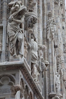 Italy, Milan Province, Milan. Milan Cathedral, exterior sculptures