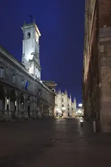 Il Duomo Milan Prints: Italy, Milan Province, Milan. Piazza del Duomo and the Milan Cathedral, dawn