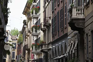 Milan Prints: ITALY, Milan Province, Milan. Via Santo Spirito, Montenapoleone fashion designer area