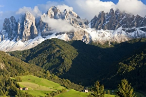 Quaint Prints: Italy, near Bolzano, Val di Funes, St. Magdalena and Dolomites