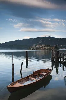 Italy, Novara Province, Orta San Giulio. Isola San Giulio island, dawn