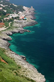 Italy, Puglia, Porto Tricase, Coastline View