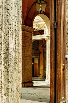 Architecture Collection: Italy, Rome. Corso del Rinascimento, Palazzo della Sapienza, multiple doorways
