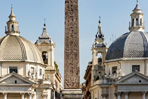 Italy, Rome. Piazza del Popolo with Flaminio obelisk (3, 200 yrs old)