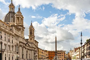 Rome Prints: Italy, Rome. Piazza Navona, looking north