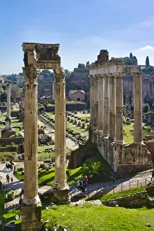 Michele Molinari Prints: Italy, Rome, temple and arch ruins at Roman Forum