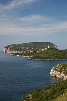 Sassari Province Prints: Italy, Sardinia, Alghero. Capo Caccia