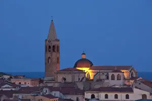 Sassari Province Prints: Italy, Sardinia, Alghero. Cattedrale di Santa Maria, dawn