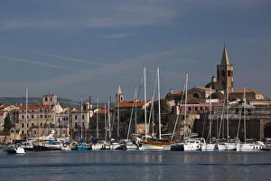 ITALY, Sardinia, Alghero. City from yacht marina