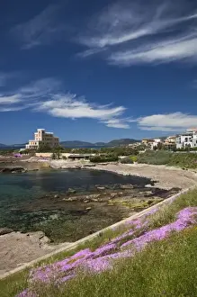 Images Dated 9th May 2009: Italy, Sardinia, Alghero. Rada di Alghero bay and Villa Las Tronas hotel