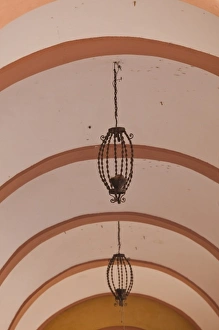 Chandelier Prints: Italy, Sardinia, Bosa. Corso Vittorio Emanuele, arches