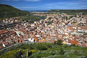 Images Dated 9th May 2009: ITALY, Sardinia, Bosa. Town view from Castello Malaspina