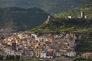 Images Dated 8th May 2009: ITALY, Sardinia, Bosa. Town view with Castello Malaspina, late afternoon