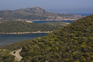 Cagliari Province Prints: Italy, Sardinia, Capo Malfatano. Coast view towards Capo Spartivento
