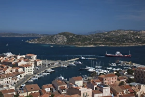 Olbia Tempio Province Prints: Italy, Sardinia, La Maddalena. Aerial view