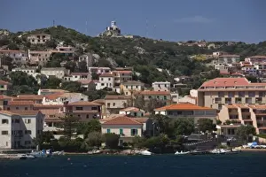 Olbia Tempio Province Prints: Italy, Sardinia, La Maddalena. Harborside view from island ferry