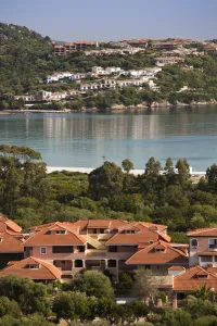 Costa Smeralda Prints: ITALY, Sardinia, Porto Rotondo. Oceanside condos