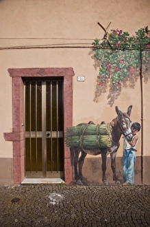 Images Dated 8th May 2009: Italy, Sardinia, Tinnura. Mural detail