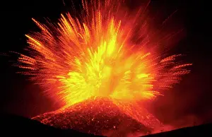Powerful Prints: Italy, Sicily, Mount Etna, activity of the explosive vent on the North side of
