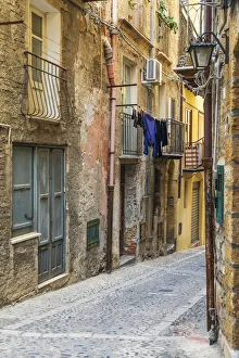 Italy, Sicily, Palermo Province, Cefalu. Narrow street in Cefalu