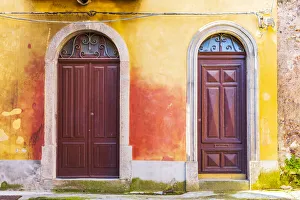 Sicily Prints: Italy, Sicily, Province of Messina, Novara di Sicilia. Decorative doors in the medieval