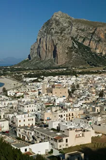 Italy, Sicily, SAN VITO LO CAPO, Resort Town View & Monte Monaco