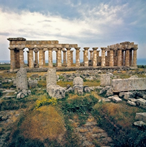 Images Dated 21st January 2014: Italy, Sicily, Selinunte. One of the eight Greek temples at Selinunte, on Sicily in Italy