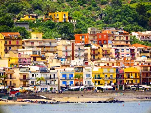 Architecture Collection: Italy, Sicily, Taormina. Beach Giardini Naxos