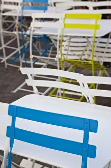 Italy, Trento Province, Arco. Cafe tables