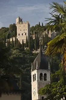 Images Dated 25th May 2009: Italy, Trento Province, Arco. Castello di Arco and Collegiata church