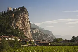 Images Dated 26th May 2009: ITALY, Trento Province, Arco. Mountaintop Castello di Arco, view from Sarca River