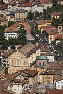 Suditrol Prints: Italy, Trento Province, Riva del Garda. Aerial view of San Michele church