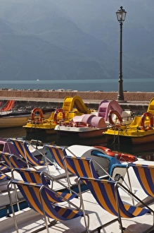 Images Dated 26th May 2009: Italy, Trento Province, Riva del Garda. Lakefront paddleboats