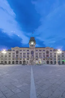 Images Dated 1st March 2020: Italy, Trieste, Piazza Unita d Italia at dawn