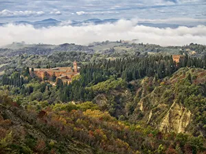 Province Of Siena Prints: Italy, Tuscany, Chiusure. Abbey of Monte Oliveto Maggiore, a Benedictine monastery