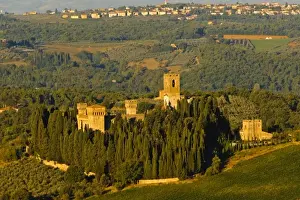 Images Dated 12th September 2010: Italy, Tuscany, Greve. Morning sun on Badia a Passignano, owned by Antinori