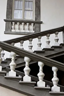 Images Dated 2022: Italy, Tuscany, Lucca. Stairs in the Pfanner Palace and gardens