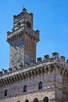 Images Dated 2022: Italy, Tuscany, Montepulciano. Palazzo Comunale (City Hall) and Palazzo Tanugi in the hill town of Montepulciano