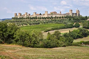 Monteriggioni Prints: Italy, Tuscany, Monteriggioni. Ancient walled hill town