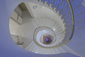 Radda Prints: Italy, Tuscany, near Radda in Chianti, Looking Down a Boutique Hotel Staircase